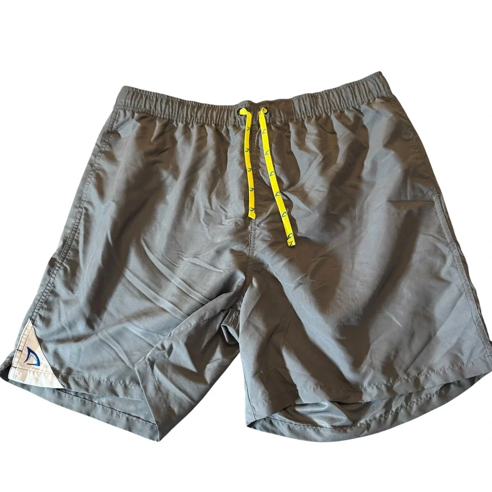 Dryfins Mens Swim Trunks XXL Grey Compression Liner Athletic Beachwear Coastal